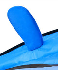 Close-up of Large Dolphin Blue Kite Frameless Soft Parafoil Giant 3D Kite fin detail, highlighting tear-proof cloth.