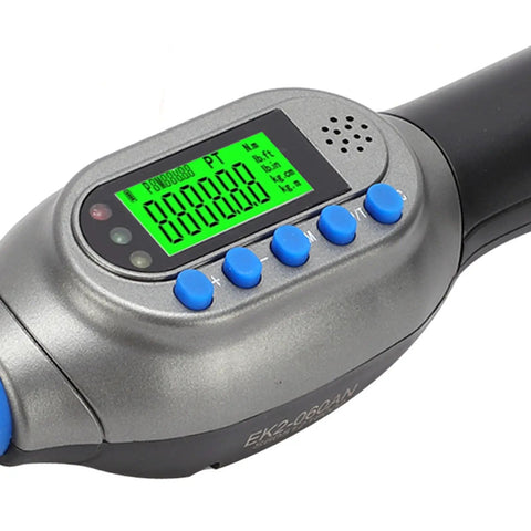 Hot Digital Torque Wrench 3/8 Inch Electric Tool with light blue backlit display showing settings for precision work.