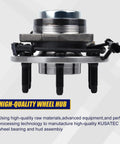 Front view of the Front Wheel Bearing And Hub Assembly For 2000 Through 2008 Cadillac Escalade, Chevy Avalanche, Suburban