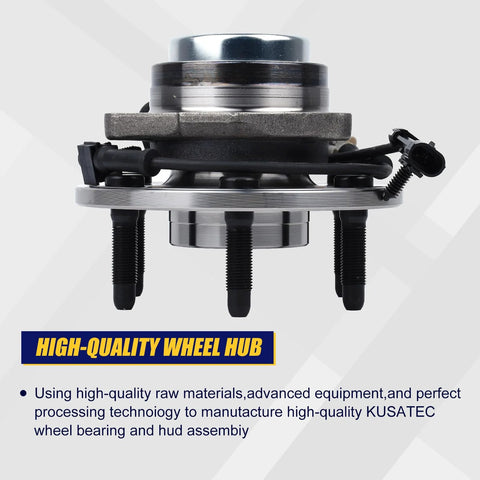 Front view of the Front Wheel Bearing And Hub Assembly For 2000 Through 2008 Cadillac Escalade, Chevy Avalanche, Suburban