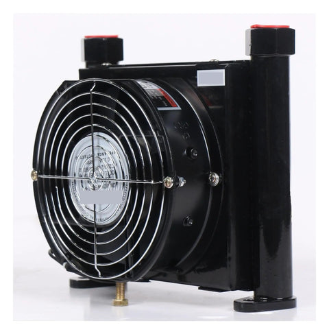 Compact Mini Hydraulic Air Cooler For Oil Lines And Pumps Delivers Ten Liters Per Minute Of Air Cooled Cooling Plate Heat Exchanger With Electric Fan DC 12 Volt Efficient Shock Absorption Workhorse For Machine Tools And Small Hydraulic Power Packs