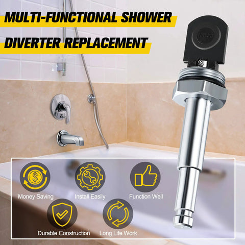 Push Button Diverter Replacement For RP5649 Delta 600 Series Single Handle Shower Valve Diverter Assembly next to shower setup