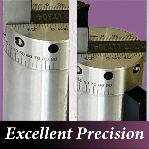 Heavy-Duty Radius Ball Turning Attachment for 7x16 and 7/16 Mini Lathes, 60mm capacity, precision scale detail view.