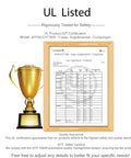 UL certification document for Rock Solid 50 Piece Standard Blade Fuse Assortment Kit ATC ATO APR displayed beside a trophy.