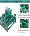 Intsupei 2.2Kw Electric Pipe Bender For Heavy Duty Round And Square Tube Bending With 15 Round Dies Plus 9 Square Dies 220V, detailed gear and chain view.