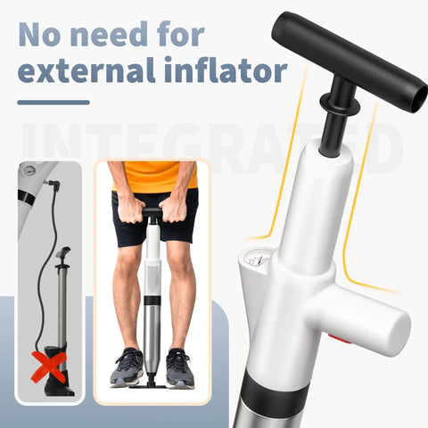 Turbocharged Toilet Unclogger Kit With Real-Time Barometer, High-Pressure Air Drain Blaster in use, no external inflator needed.