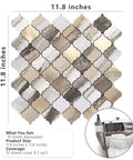Arabesque Peel And Stick Backsplash Tile For Kitchen And Bathroom Carrara White Marble Look PVC Aluminum Mosaic Sheets 10 Pack