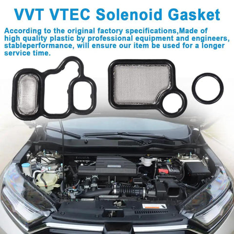 VVT VTEC Solenoid Gasket Kit Valve Cover Set Spool Valve Filter Screen for Honda Accord Civic CR V Element and Acura RDX RSX TSX 2002 2015 Fits Multiple Models
