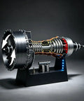 Realistic Turbojet Engine Model With Adjustable Speed And LED Lights Educational Aerospace Toy For Gearhead Adults Desk Decor Assembly Version