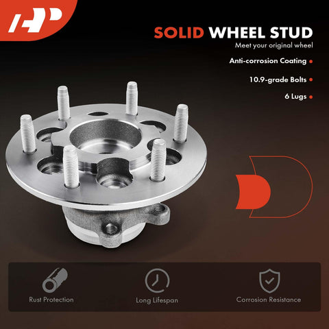 Front Wheel Bearing And Hub Assembly Set For Chevy Colorado 2009 2012 And GMC Canyon 2009 2012 6 Lug 2 Front RWD Only High Load Roller Bearing