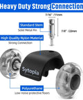 Beefy 2 Inch Desk Chair Caster Wheels Quiet Smooth Rollers For Carpet And Hardwood Floors Universal Fit 11x22 mm, parts detail