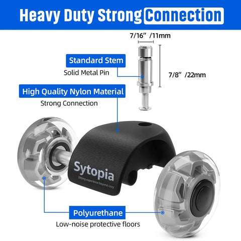 Beefy 2 Inch Desk Chair Caster Wheels Quiet Smooth Rollers For Carpet And Hardwood Floors Universal Fit 11x22 mm, parts detail