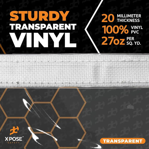 8x10 Foot Clear Vinyl Tarp Beefy Heavy Duty 20 Mil PVC Tarpaulin With Brass Grommets showcasing sturdy transparent vinyl info