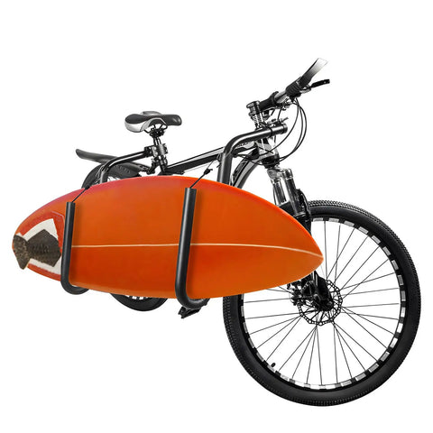 Adjustable Bicycle Surfboard Rack with Upgraded Design for Shortboards Longboards SUPs Paddles Windsurfing Boards and Skis