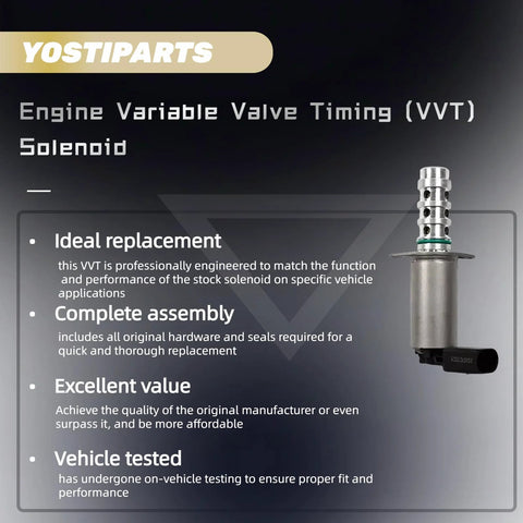 Variable Valve Timing Solenoid VVT Camshaft Oil Control Valve Drop In Replacement For Audi A3 A4 Quattro Eos Golf GTI Jetta Passat Rabbit 06F109257A 06F109257C Compatible With VW And Audi Models product details on packaging