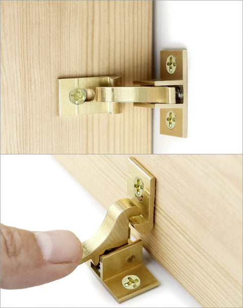 Heavy Duty Solid Brass Elbow Latches For Cabinets And Doors, Secure Elbow Catch Hardware With Mounting Screws, Built Like A Tank For Closets Windows Furniture And Homes