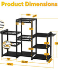 Ultra Large 86 Tool Capacity Freestanding Garden Tool Organizer for Garage and Shed dimensions diagram with measurements