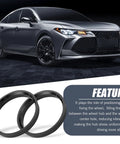 Universal Four Piece Wheel Hub Center Rings For Cars And Trucks 73 To 60 Mm Bore Reducer Adapter with car in background