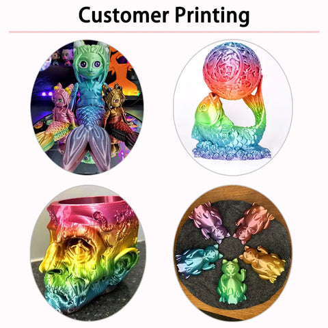 Top Tier Silk PLA Filament Multicolor Rainbow 3D Printer Material 1.75mm 1kg Spool With Seamless Color Shifting And Smooth As Butter Extrusion For Seriously Dope Creations