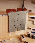 Rock Solid Woodworking Hole Saw Kit Set With Stainless Steel Drill Bits And Aluminum Alloy Body Designed For Cabinet Wardrobe Hinge Installation, 35mm guide on wood
