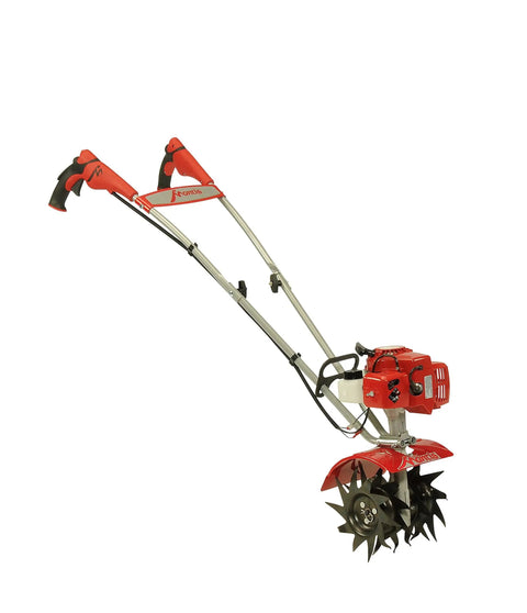 Gas Powered Tiller Cultivator Lightweight 20 Pound Yard Tool With Folding Handles And Carrying Handle Easy Storage 2 Cycle Engine