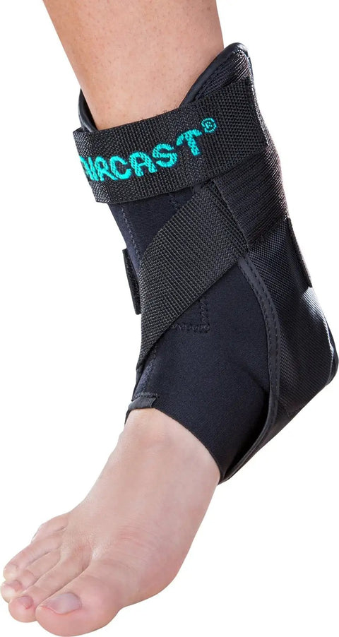 Airsport Ankle Brace For Chronic Instability With Air Cell Support And Semi Rigid Shell For Active Athletes On The Go on right foot