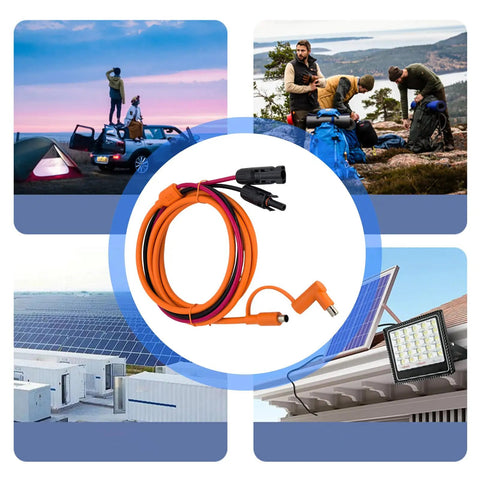Tough Outdoor Solar Power Cable With Dual DC Connectors 8.0x2.0mm And 7.9x0.9mm For Secure Device Charging, Reliable Energy Transfer