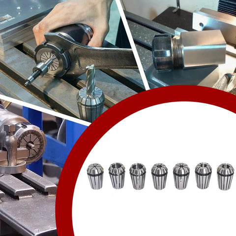 ER20 Spring Collet Set 1/8 To 1/2 Inch For CNC Milling Lathe And Engraving Machines 7 Pcs High Grade 1065 Steel Precision Ground
