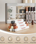 Front view of All In One Wood Filler Sticks Kit With 20 Color Options For Easy Diy Furniture Repair Of Scratches Cracks Nail Holes And Scuffs On Wood Floors Tables Cabinets Doors And Desks with various colored sticks displayed.