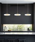 Gold Modern Pendant Light 3 Pack LED Ceiling Fixtures 6000K Cool White Mini Pendant Lighting for Kitchen Island