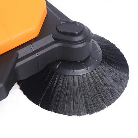 Industrial Walk Behind Floor Sweeper 26 Inch Hand Push Broom With 360 Degree Spin Brush For Garage Warehouse. Heavy Duty Commercial Cleaning Machine Removes Dust Debris And Dirt Efficiently Saving Time On Large Area Maintenance Tasks