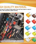 Heavy Duty Car Fuse Assortment Kit With 5A Through 30A Auto Blade Fuses For Rv And Truck Electrical Boxes showing installation in a vehicle.