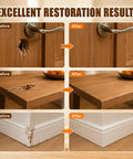 Before and after restoration images showing Tough As Nails Epoxy Wood Putty And Hardener Blend Two Part Formula repairs.