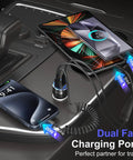 Kickass 65 Watt Type C Car Charger With Pd And Quick Charge Tech Dual Usb A And C Ports for use with smartphones and tablets