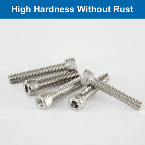 M5 Socket Head Cap Screws Kit With 10mm 14mm 18mm 20mm 25mm Lengths 304 Stainless Steel Fully Threaded Allen Hex Drive Bright Finish 50 Piece Assortment Bolts Set For Metric Projects Great For DIYers And Pros.