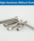 M6 Beefy Stainless Steel Socket Head Cap Screws Set 304 Grade Fully Threaded 40 45 50 55 60mm Lengths Hex Allen Drive Bright Finish