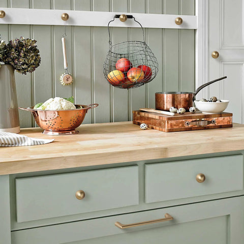 Kitchen scene with Champagne Bronze Cabinet Pulls with 7.6 Inch Center To Center Spacing Zinc Alloy Modern Handles on drawers
