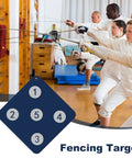 Wall Mounted Archery Style Fencing Target For Saber Foil And Epee Training With Five Bullseye Zones in fencing practice