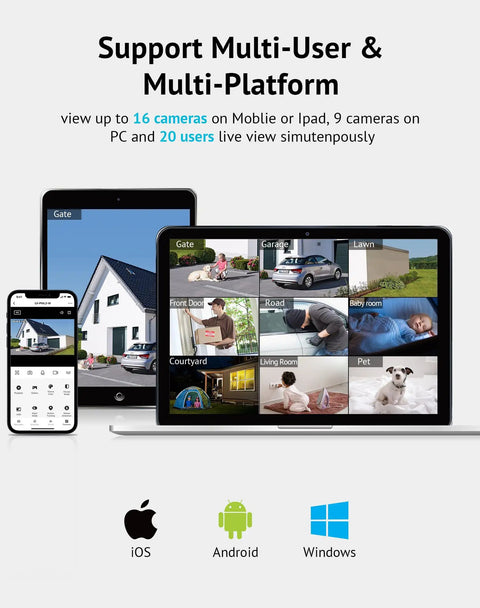 Multi-platform view of 4MP Bulb Security Camera Wireless 360 Degree Panoramic 2K HD Day And Night Full Color Starlight Vision on devices
