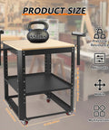 Heavy Hitter Rolling Planer Stand Holding 550 Lb Load Capacity Height Adjustable Miter Saw Table With Extension Rollers on a mobile cart.