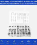 Heavy Duty 280Pcs Stainless Steel Roll Pin Set With Slotted Pins Assortment Kit M1.5 To M8 In Durable Plastic Box
