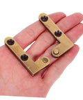 Heavy Duty Hidden Door Hinge Set For Secret Doors And Bookshelves, Invisible Pivot Bronze Hardware in hand, brass finish, 2 pack