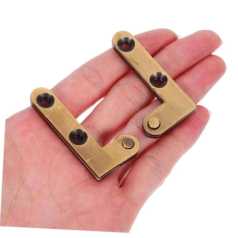 Heavy Duty Hidden Door Hinge Set For Secret Doors And Bookshelves, Invisible Pivot Bronze Hardware in hand, brass finish, 2 pack