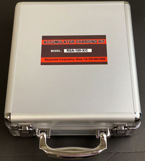 Bladder Accumulator Charging Kit For Hydraulics 100 To 3000 PSI With 10 Ft Parker Hose And 1500 3000 PSI Gauge For Quick Setup And Solid Maintenance Portable Case Included For Secure Storage And Easy Transport