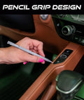 Detailing Pick Set For Cars, 6 Pack Plastic Detailing Picks shown cleaning car console button crevice