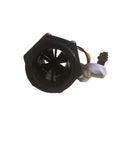 Front view of G1 1.5 Inch Thread Hall Effect Water Flow Sensor, food grade plastic, wires visible, RoHS compliant