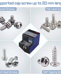 Heavy Duty Automatic Screw Feeder And Counting Machine With Digital Display For M1.0 To M5.0 Screws, showing various screw types.