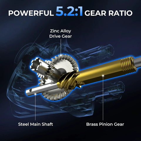 Centron Lite Travel Spinning Rod And Reel Combo gear mechanism with zinc alloy drive gear and steel-brass composition