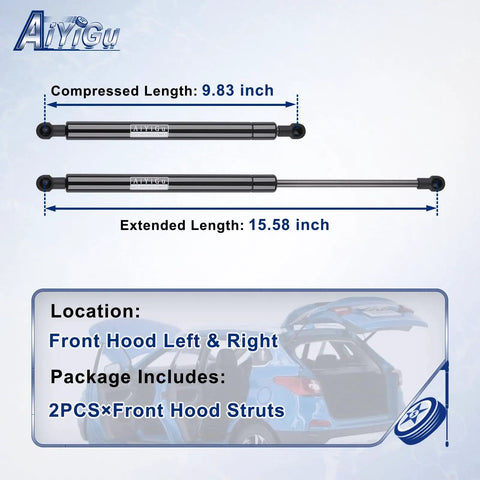 Front Hood Struts Lift Supports Gas Springs For BMW 3 Series E90 E91 E92 E93 2006 To 2012 Set Of 2 Replacement Hood Shocks