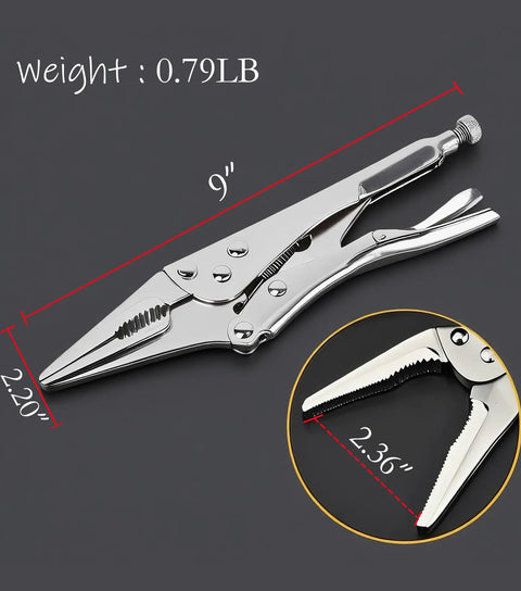 Needle Nose Vice Grips 9 Inch Locking Pliers With Spring Loaded One Handed Operation Anti Rust Built Tough From High Carbon Steel
